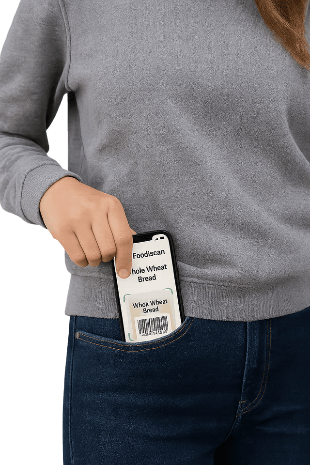 Mockup de la app FoodiScan